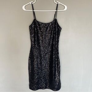Soprano black‎ sequin mini dress size small
